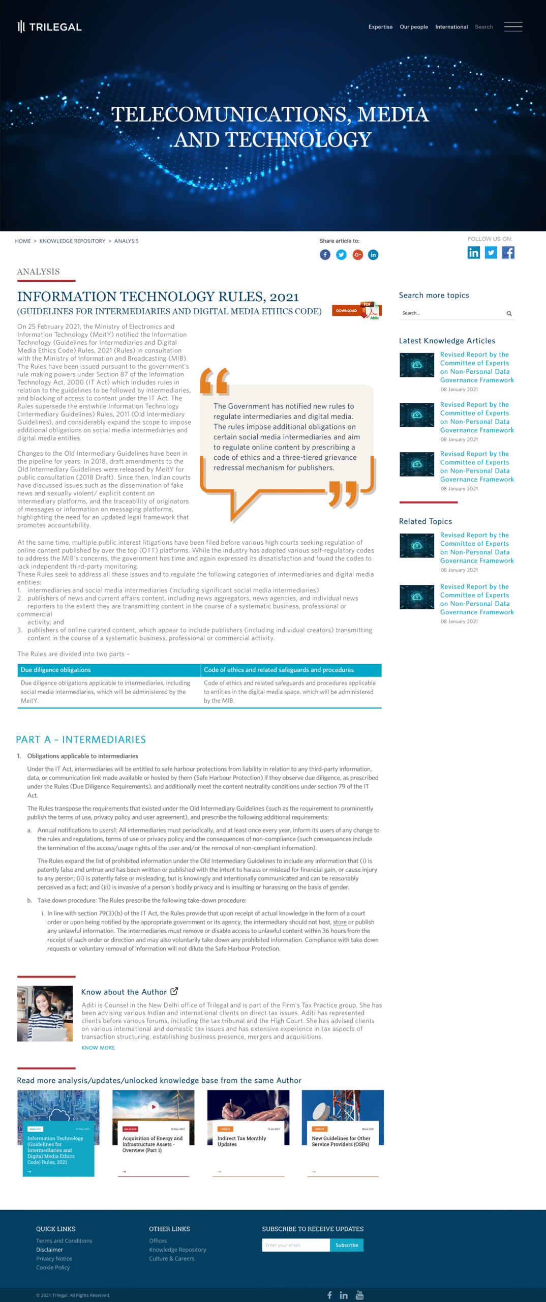 Analysis - Webpage Template